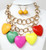 Wildwood Layered Chunky Wooden Heart Charm Necklace - Multi