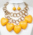 Wildwood Layered Chunky Wooden Heart Charm Necklace - Orange