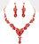 The Vivian Radiance Teardrop Rhinestone Accented Evening Necklace - Red