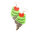 Scoops of Sparkle Glittered Resin Ice Cream Earrings - Neon Green