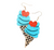Scoops of Sparkle Glittered Resin Ice Cream Earrings - Turquoise