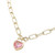 Glam Heart 14K Gold Plated CZ Stone Necklace - Pink