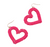 Beaded Heart Seed Beaded Earrings - Pink