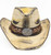 Copper Canyon Boho Metal Ornate Oval Buckle Accent Faux Leather Band Antique Wash Straw Cowboy Hat - Beige