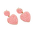 True Love Beaded Heart Seed Heart Dangle Earrings - Pink