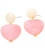 Love Swirl Bold Marbled Resin Heart Earrings - Pink