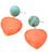 Love Swirl Bold Marbled Resin Heart Earrings - Orange