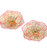 Enchanted Bloom Oversized Pearl Rhinestone Bud Metal Cutout Flower Earrings - Pink