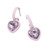 Be Mine Heart Stone Charm Drop Earring - Purple