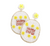 Festive Egg Happy Easter Message Seed Beaded Earrings - Yellow