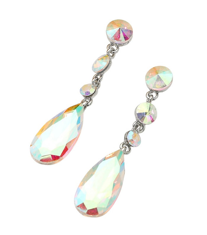 Majestic Grace Elegant Earrings AB Silver