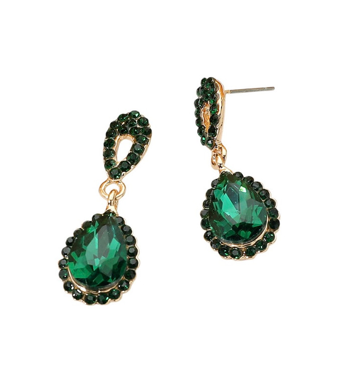 Timeless Delight Teardrop Earrings Emerald
