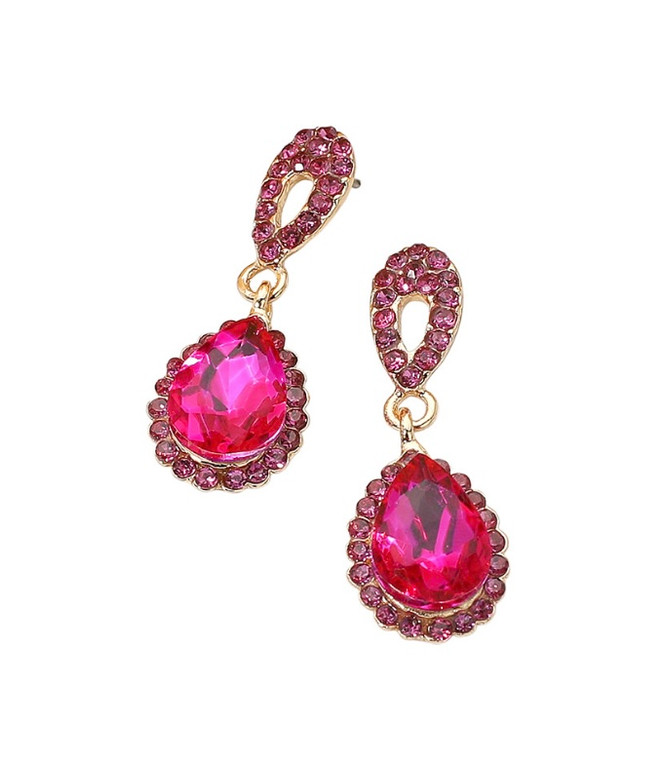 Timeless Delight Teardrop Earrings Fuchsia
