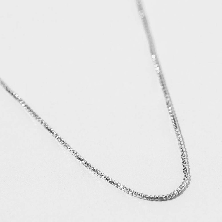 Petite Luxe Gold Dipped Delicate Box Chain Necklace  - Rhodium