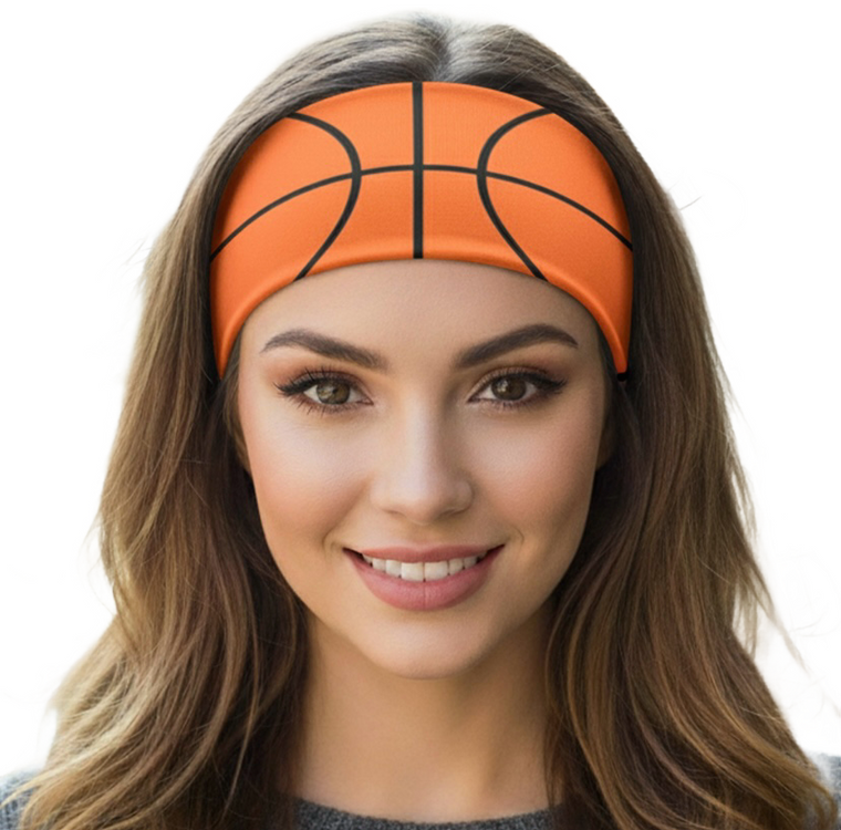 Play Ball Basketball Sporty Stretch Headband
