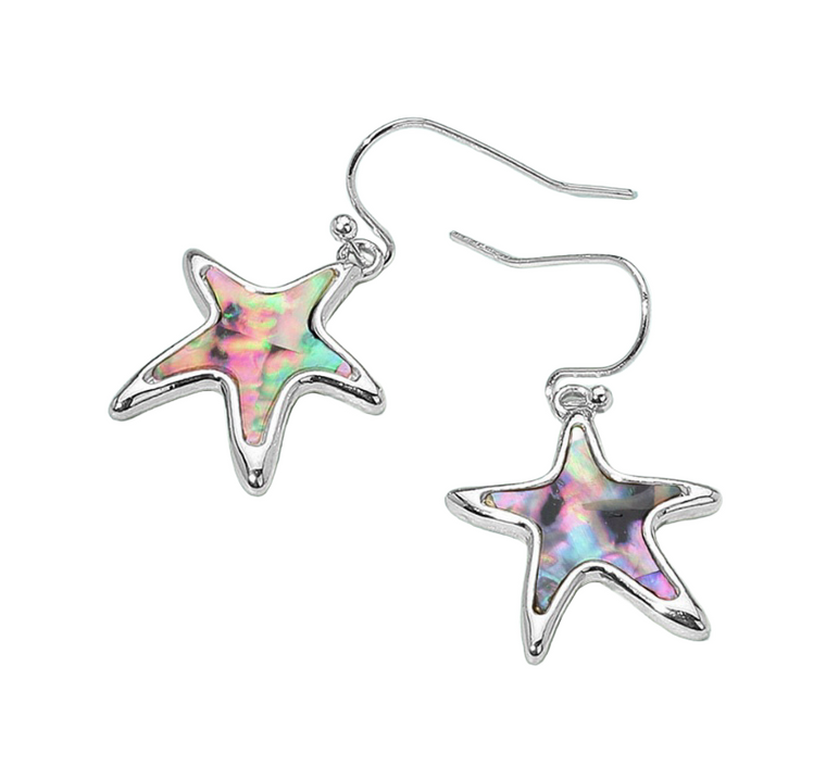 Seaside Starfish Abalone Earrings