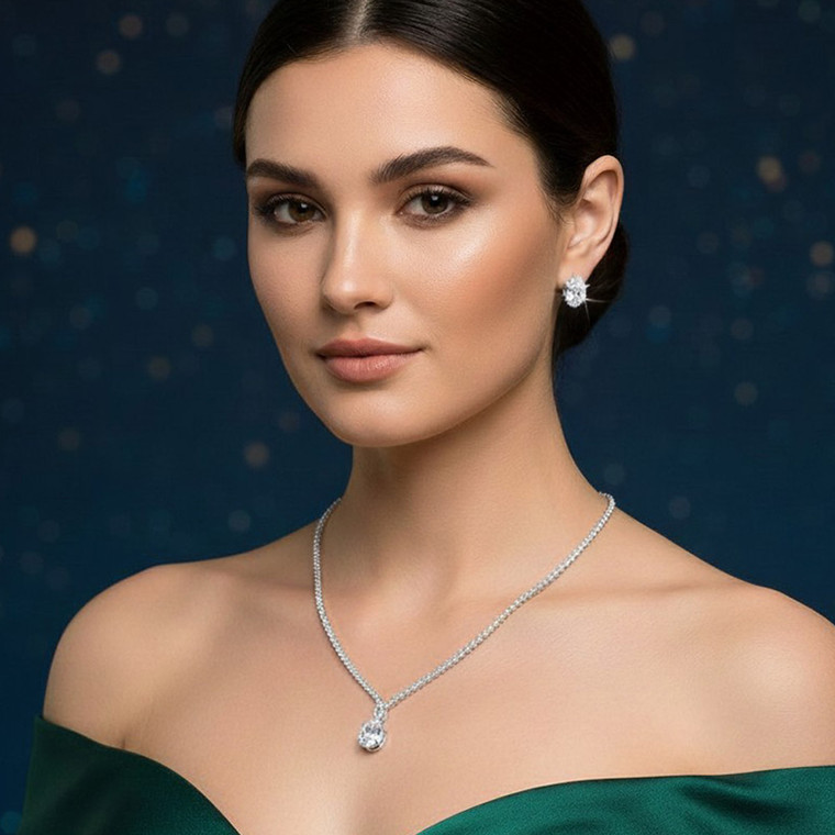 Heirloom Harmony Solitaire CZ Pendant Necklace