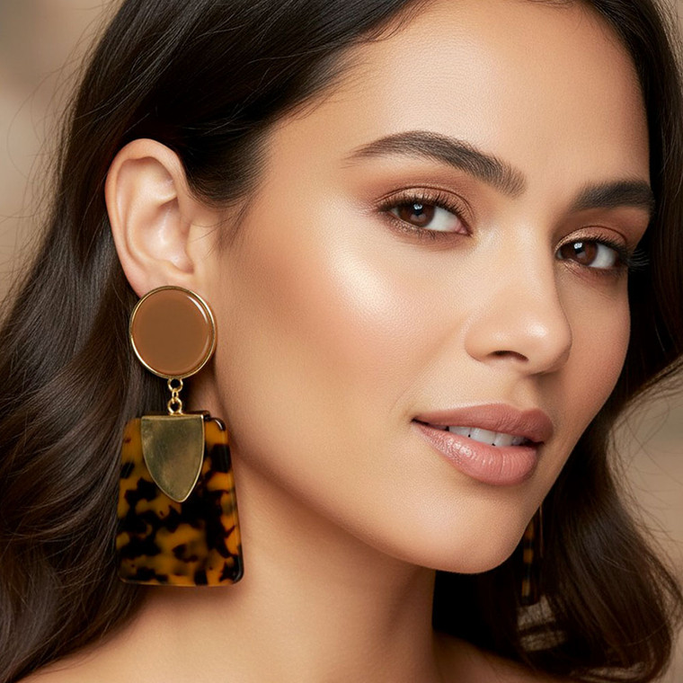 Untamed Glam Bold Geometric Drop Statement Earrings