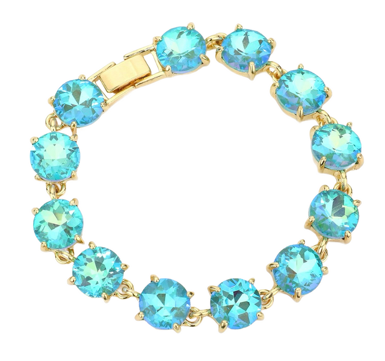 Palace Galore Round Stone Link Evening Bracelet - AB Mint