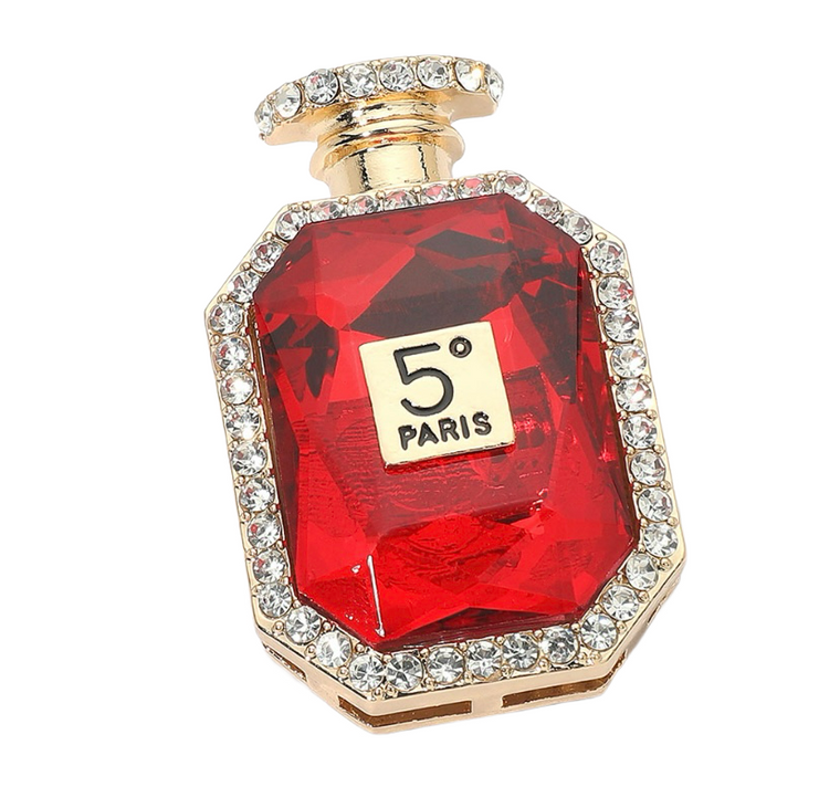 Fleur Paris No. 5 Perfume Pin Brooch - Red