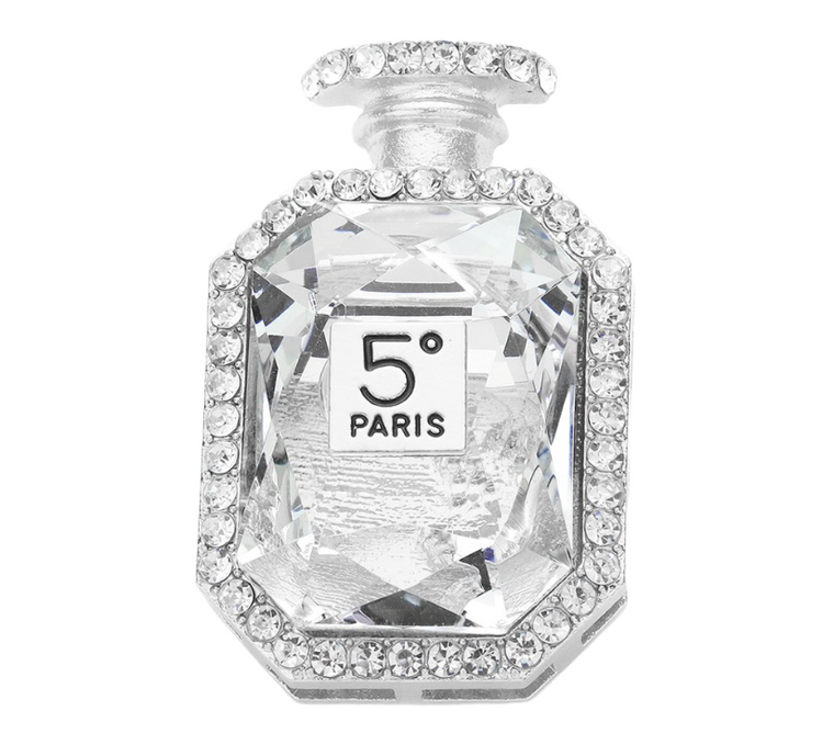 Fleur Paris No. 5 Perfume Pin Brooch - Rhodium