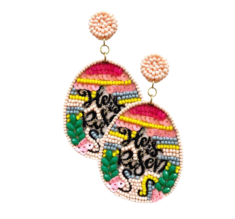 Radiant Faith He Is Risen Seed Beaded Earrings - Multi