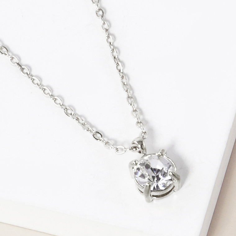 Forever Me April - Birthstone Pendant Necklace - Clear