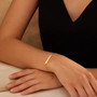 Adjustable Bracelet with Shiny Bar in 14k Yellow Gold (1.00 mm)