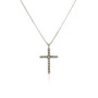 Cross Pendant with Diamonds in Sterling Silver