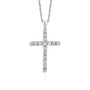Cross Pendant with Diamonds in Sterling Silver