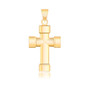 14k Yellow Gold Cross Pendant with Block Like Ends