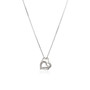 Sterling Silver Dual Heart Motif Pendant with Diamonds (.06 cttw)