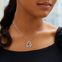 Sterling Silver Dual Heart Motif Pendant with Diamonds (.06 cttw)