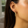 14K Two Tone Gold Diamond Cut Round Hoop Earrings