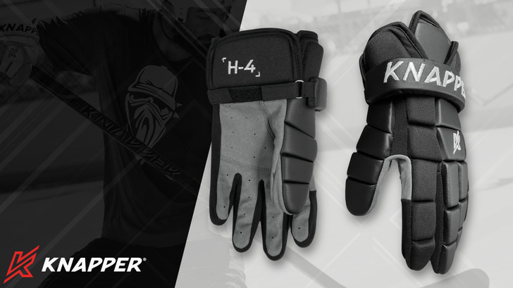BALL HOCKEY GLOVES | H-4 GLOVES | KNAPPER (Black Out)