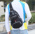 Solid Color Oxford Cloth Wide-Strap Hiking Sling Bag