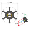 Albin Pump Premium Impeller Kit - 51 x 22 x 12mm - 6 Blade - Pin Insert 06-01-005
