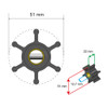 Albin Pump Premium Impeller Kit - 51 x 22 x 12.7mm - 6 Blade - Pin Inse 06-01-006