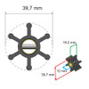 Albin Pump Premium Impeller Kit - 39.7 x 12 x 19.2mm - 6 Blade - Pin In 06-01-002