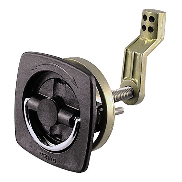 Perko Flush Latch - Non-Locking - 2.5" x 2.5" w/Offset Cam Bar & Flexib 0932DP1BLK