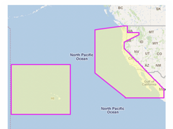 Furuno U.S. West Coast, Hawaii & Baja Mexico - Vector Chart, Standard R MM3-VNA-024