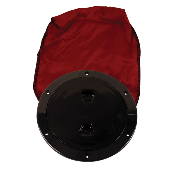 Beckson 6" Stow-Away Deck Plate - Black w/12" Bag DP60BB