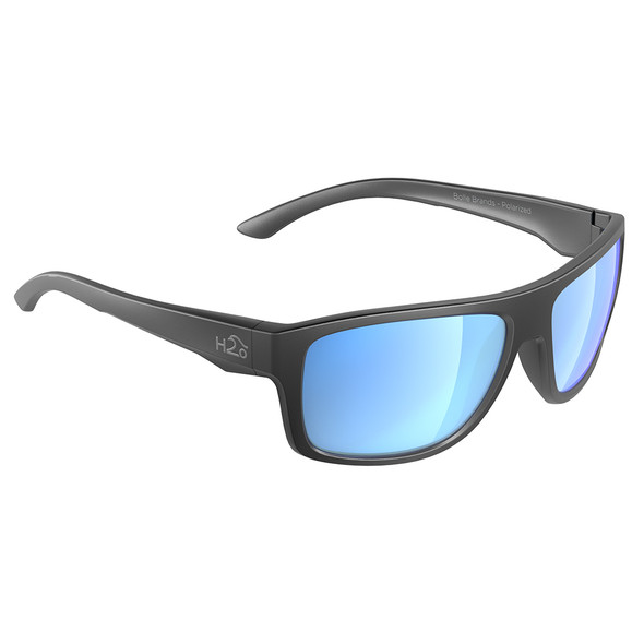 H2Optix Grayton Sunglasses Matt Gun Metal, Grey Blue Flash Mirror Lens  H2025