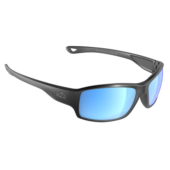 H2Optix Beachwalker Sunglasses Matt Gun Metal, Grey Blue Flash Mirror L H2036