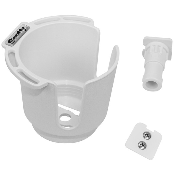 Scotty 311 Drink Holder w/Bulkhead/Gunnel Mount & Rod Holder Post Mount 311-WH