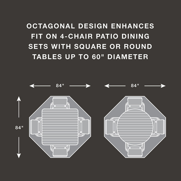 True Guard 4-Chair 600 Denier Rip Stop Patio Dining Set Cover 100538806