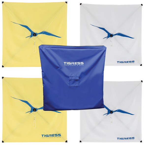 Tigress Kite Kit - 2-All Purpose Yellow, 2-Specialty White & Storage Ba KITEPKG-KIT