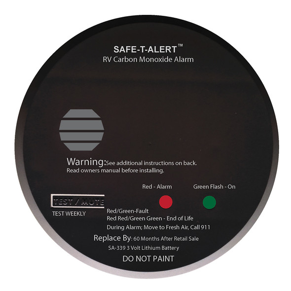 Safe-T-Alert SA-339 Black RV Battery Powered CO2 Detector SA-339-BK