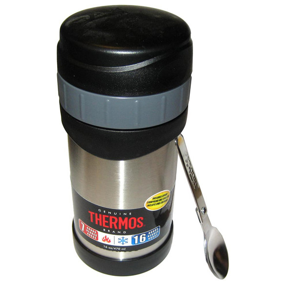 Thermos 16oz Stainless Steel Food Jar w/Folding Spoon - 7 Hours Hot/9 H 2340SSW4
