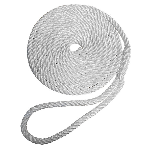 Robline Premium Nylon 3 Strand Dock Line - 1/2" x 25' - White 7181966